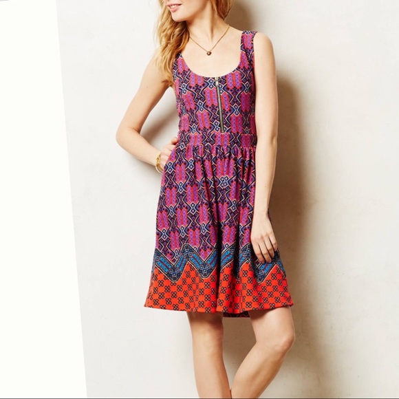 Anthropologie Dresses & Skirts - Anthro Maeve Amapola Zipper Front Dress Size 4